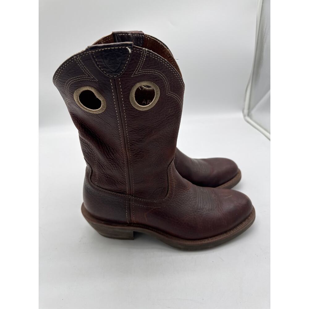 MENS ARIAT COWBOY DARK BROWN BUCKAROO BOOTS SIZE 9.5 D